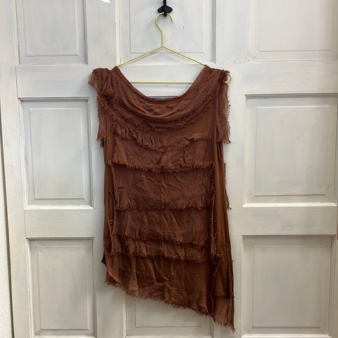 Silk Ruffle Tank Top