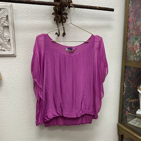 Silk Banded Top - Short Sleeve