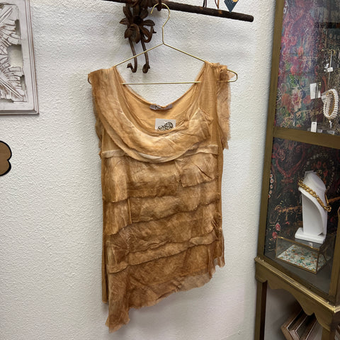 Silk Ruffle Tank Top