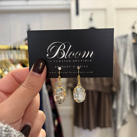 Oval Crystal Earrings