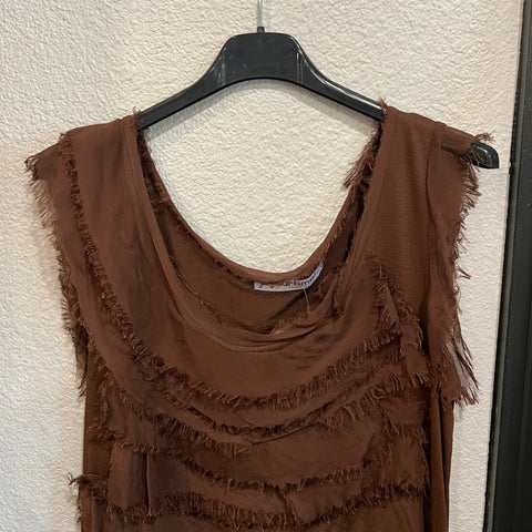 Silk Ruffle Tank Top