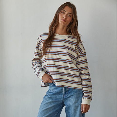 Dakota Striped Top - Blue