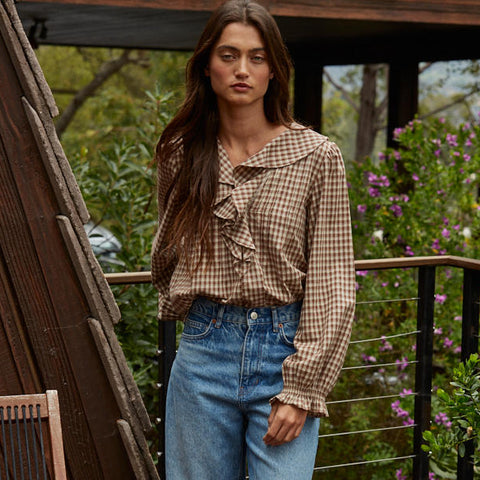 Gingham Long Sleeve Top