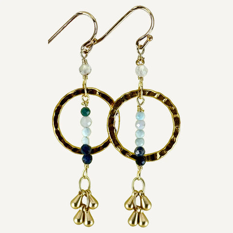 Blue Ombre Textured Hoops