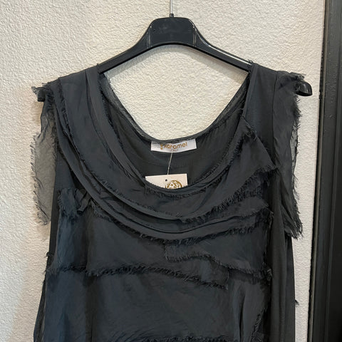 Silk Ruffle Tank Top