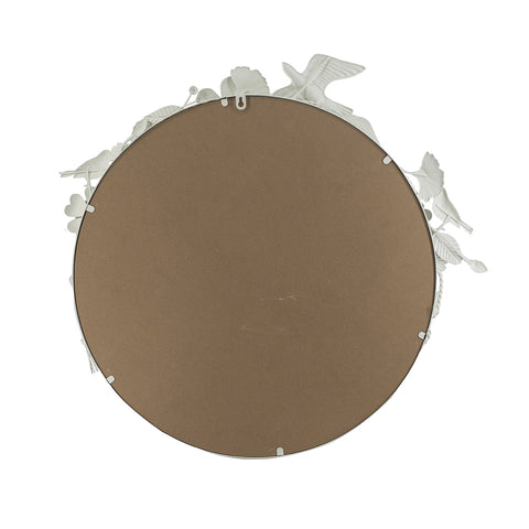 White Iron Wall Mirror 26"H