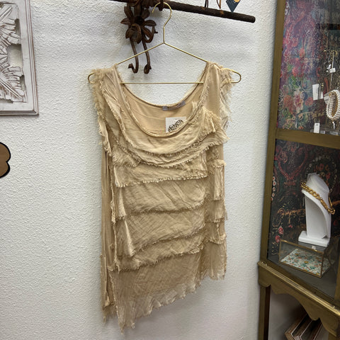 Silk Ruffle Tank Top