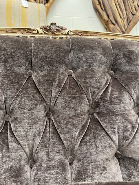 Chocolate Velvet Settee-Vintage