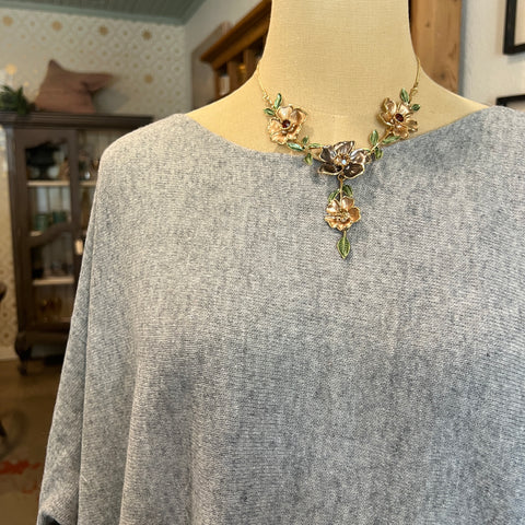 Cami Cable Sweater - Silver