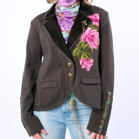 Colonel Floral Jacket - Charcoal