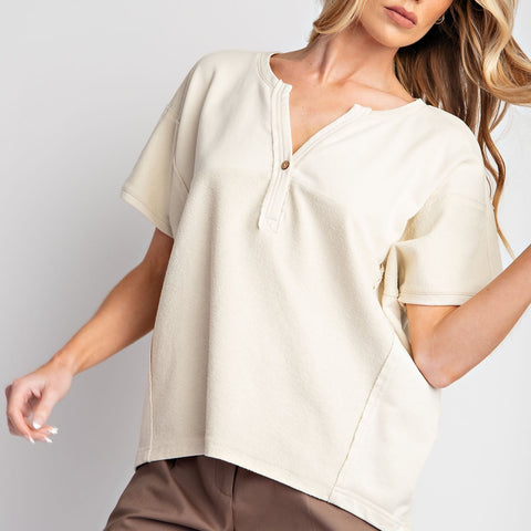 Natural Terry Knit Top