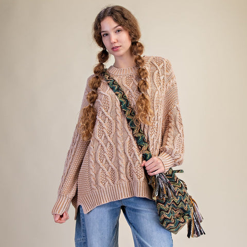 Rizzo Cable Knit Sweater - Camel