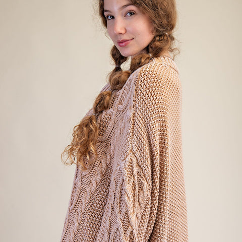 Rizzo Cable Knit Sweater - Camel