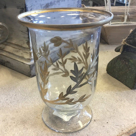 Golden Leaf Footed Vase