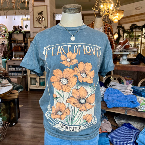 Peace of Love Tee - Stone Gray