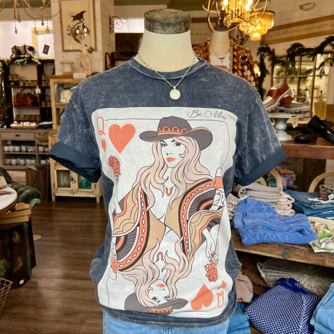 Poker Queen Tee - Black