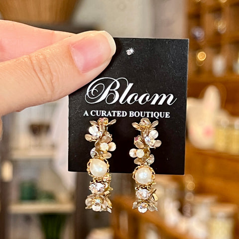 Floral Hoop Earrings