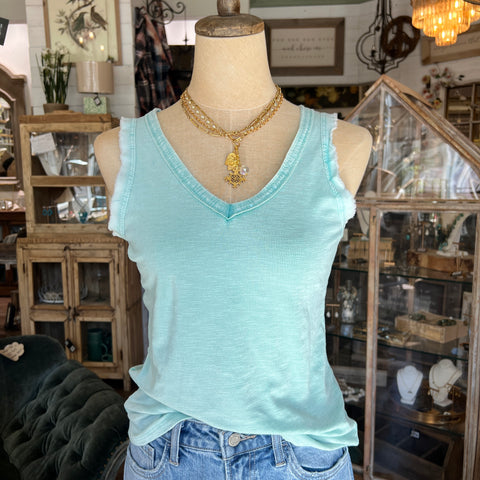 Sequin V-Neck Tank