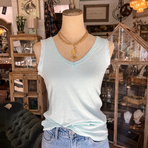Sequin V-Neck Tank