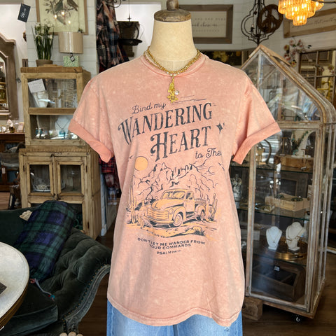 Wandering Heart Tee - Coral