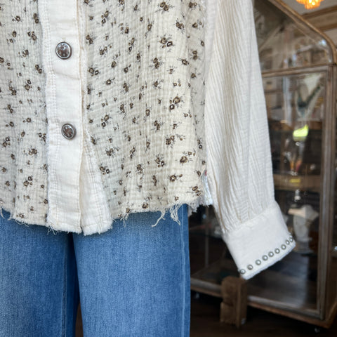 Star Patched Jacket - Natural