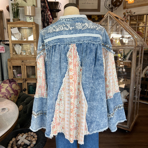 High Neck Button Top