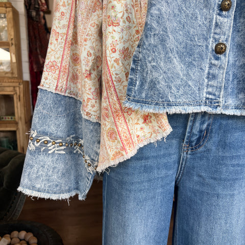 High Neck Button Top