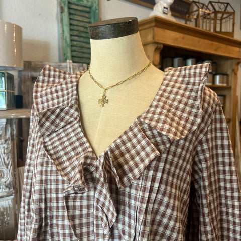 Gingham Long Sleeve Top
