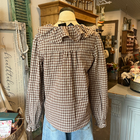 Gingham Long Sleeve Top