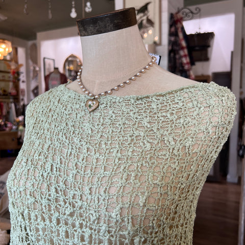 Knit Cotton Poncho w/Fringe