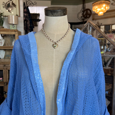 Fishnet Cardigan - Periwinkle