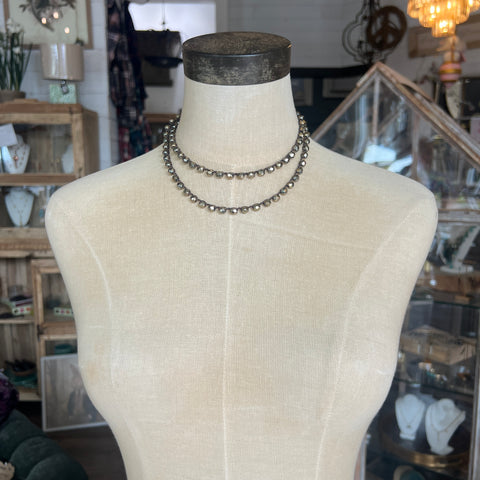 Long Beige/Gold Crystal Necklace