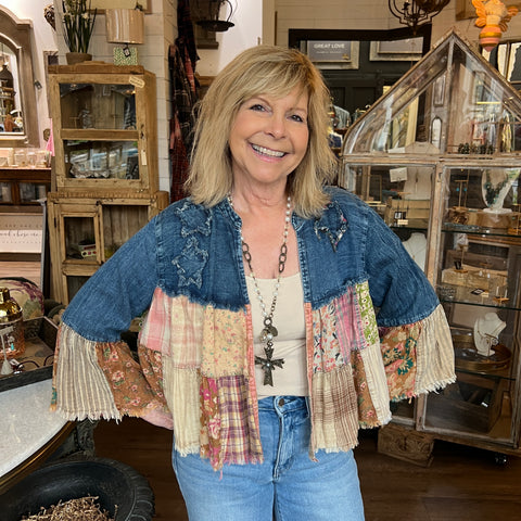Light Patchwork Denim Shrug