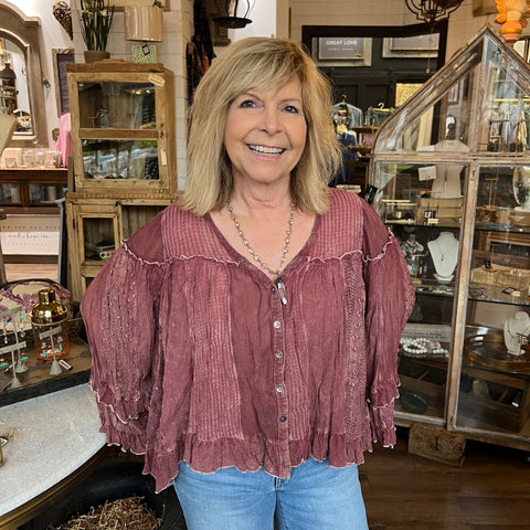 Gretchen Top - Garnet
