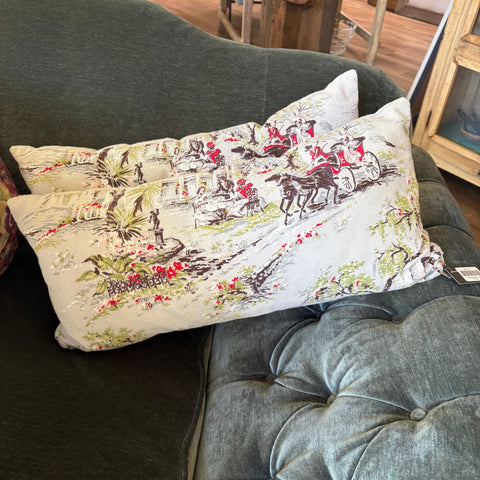 Vintage Bark Cloth Pillow
