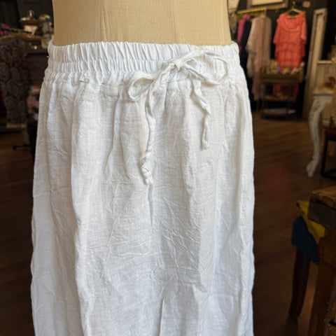 Linen Drawstring Skirt