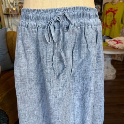 Linen Drawstring Skirt