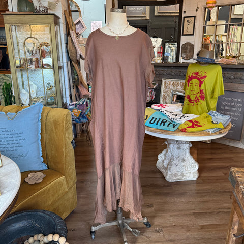 Linen Dress w/ Silk