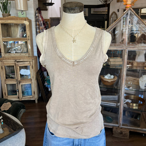 Sequin V-Neck Tank