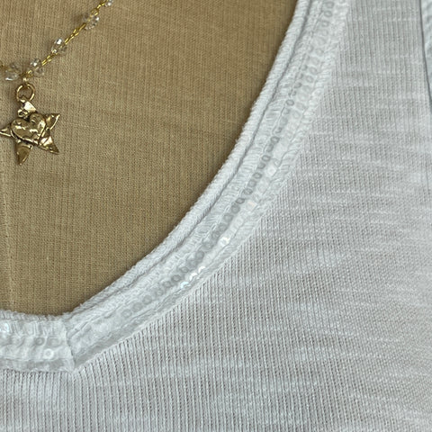 Sequin V-Neck Tank