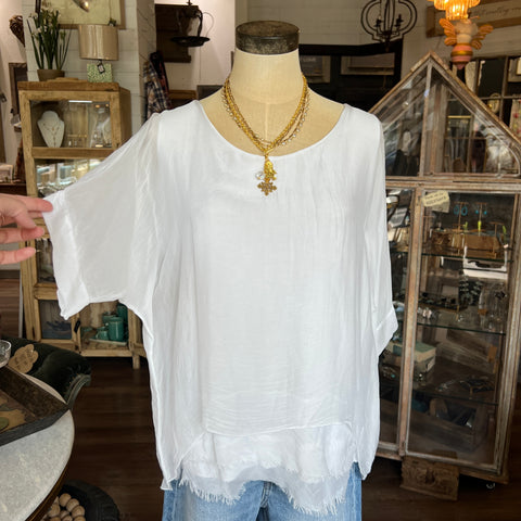 Classic Silk Top - Ruffle