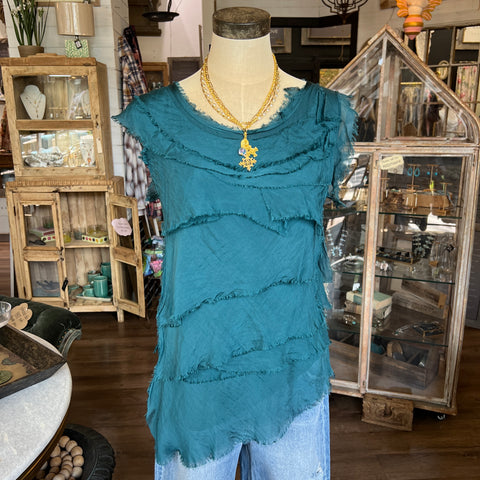 Silk Ruffle Tank