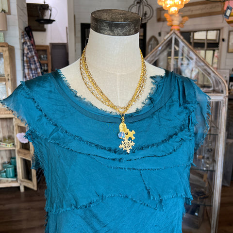 Silk Ruffle Tank