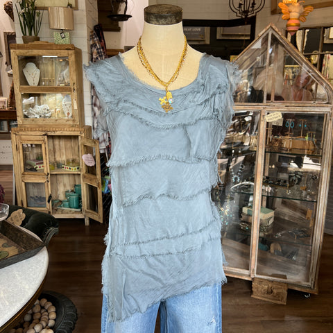 Silk Ruffle Tank