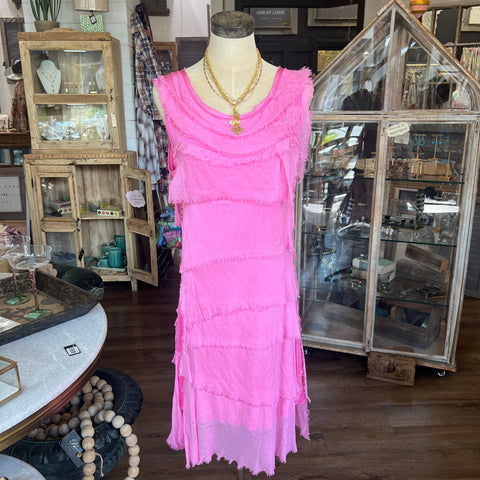 Mid-Length Silk Ruffle Dress