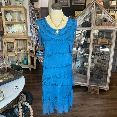 Mid-Length Silk Ruffle Dress