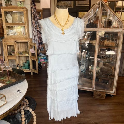 Mid-Length Silk Ruffle Dress