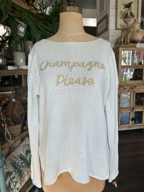 Champagne Please Sweater - Ivory