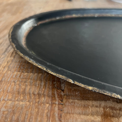 Vintage Black Tin Tray