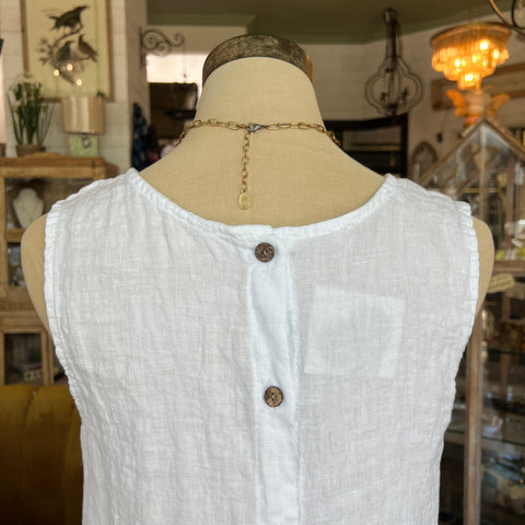 Karamel Linen Tank - Ruffle